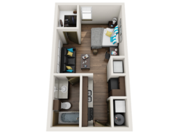 1-bedroom floor plan image